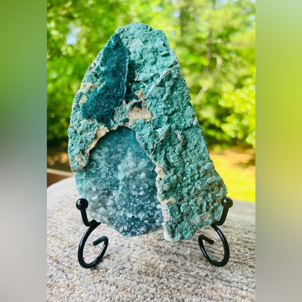 Green Celadonite Marshy Apophyllite from India